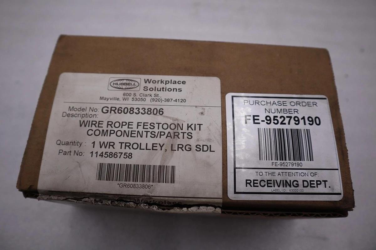 Used NEW HUBBELL WIRE ROPE FESTOON TOW CLAMP KIT GR60833806 STK 5047CC