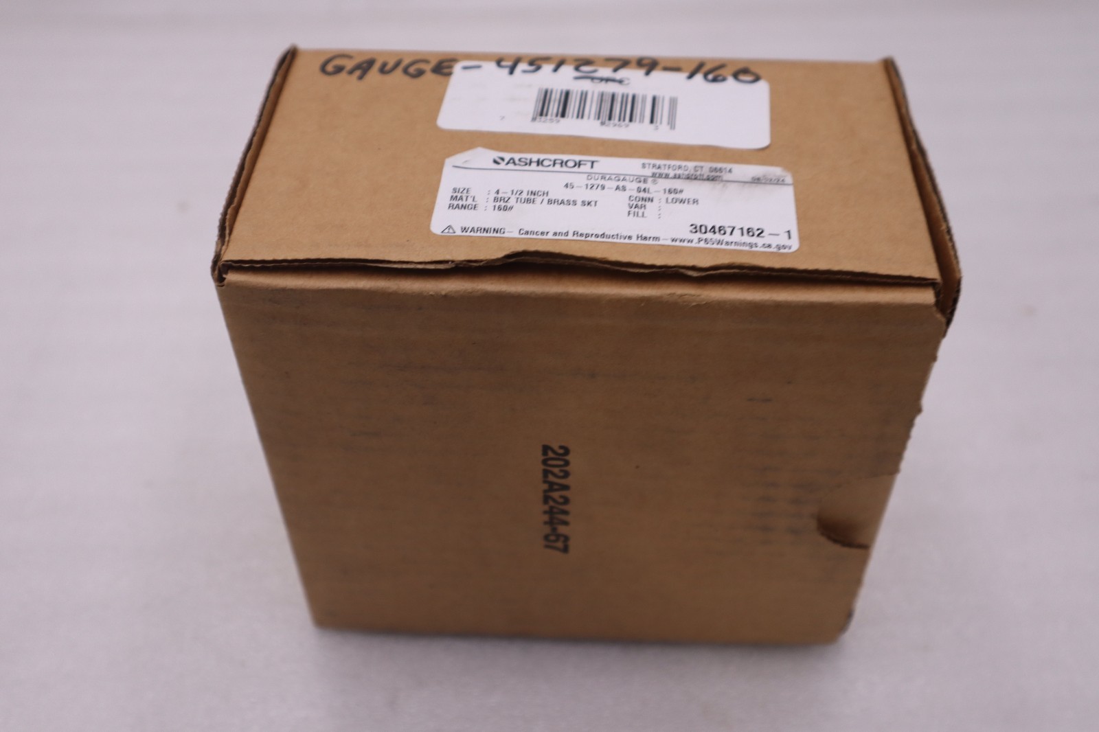 Used NEW OPEN BOX Ashcroft 45-1279-AS-04L-160# Pressure Gauge 4.5" STOCK GF1370