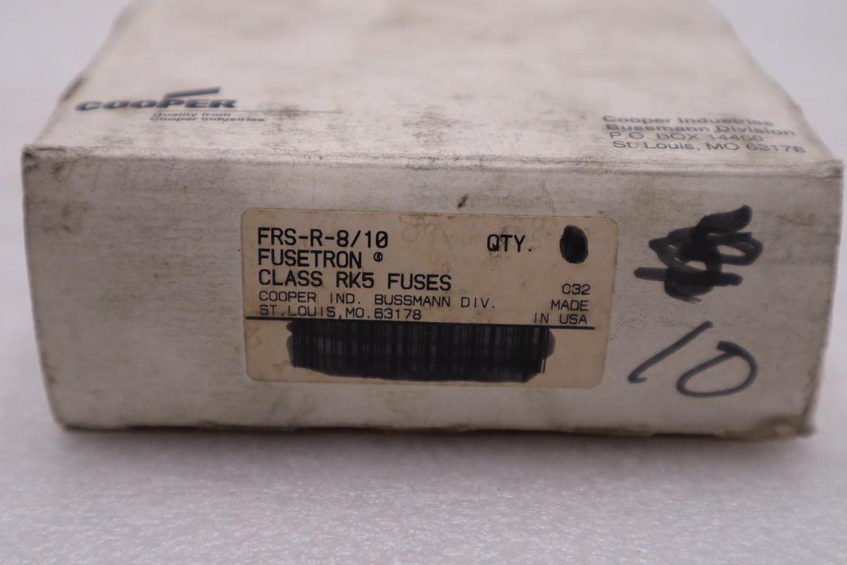 BOX OF 10 - Bussmann Fusetron FRS-R-8/10 Dual Element Time Delay Fuse - #GF575A