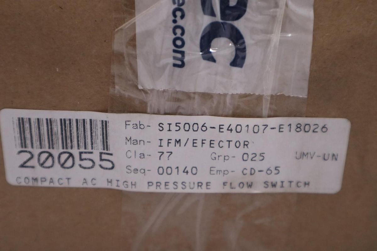 Used IFM E40107 HIGH PRESSURE FLOW SWITCH STOCK #4004B