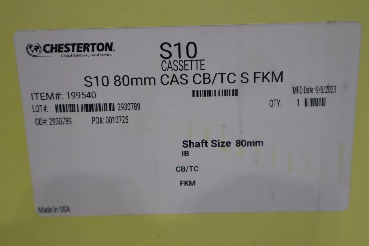 NEW CHESTERTON 199540 S10 80MM CAS CB/TC S FKM SHAFT SIZE 80MM STOCK 1444B