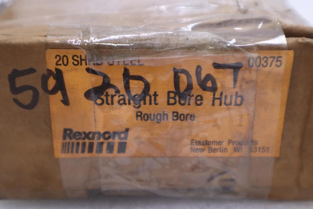 NEW REXNORD STRAIGHT BORE HUB ROUGH BORE 20 SHRB STL 00375 STOCK B-1085