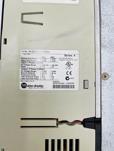 Used ALLEN BRADLEY 20BD8P0A0AYNAND0 POWERFLEX 700 5HP SER A #K-1651