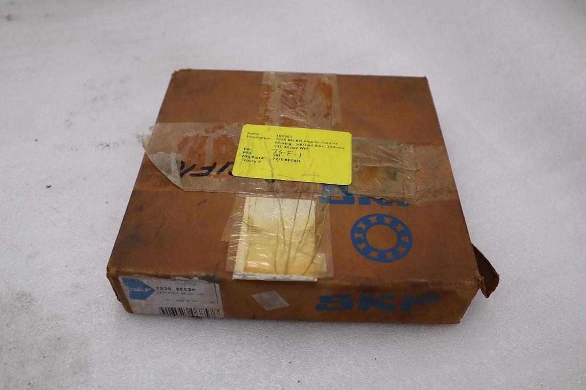 Used SKF EXPLORER 7220BECBM/ 7220 BECBM Angular Contact Ball Bearing - STOCK CC128