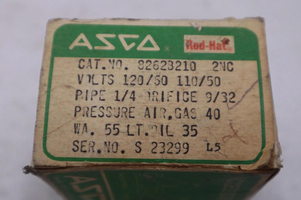 Used NEW IN BOX - ASCO SOLENOID VALVE 1/4" 110/120V. COIL 8262B210 - STOCK GF660A