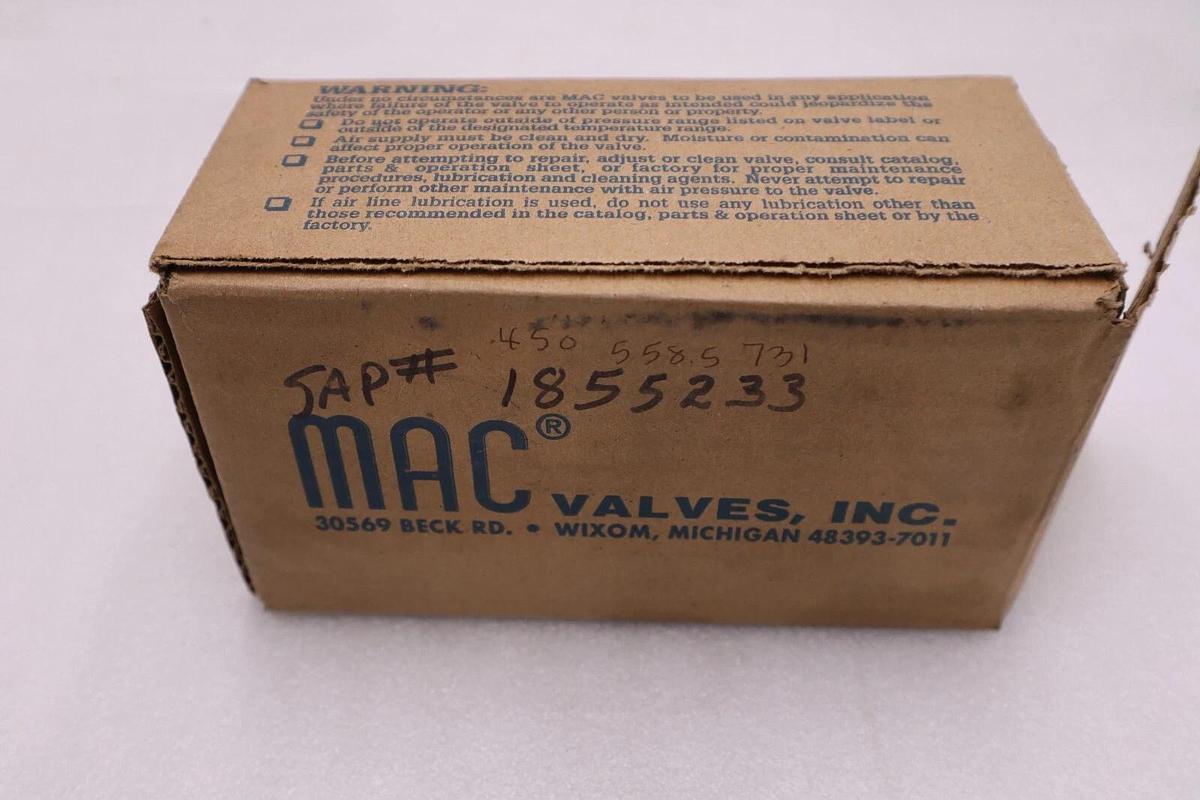 Used NEW MAC 250B-612AAAA SOLENOID VALVE 24VDC 25-150PSI 8.5WATT STOCK H295A