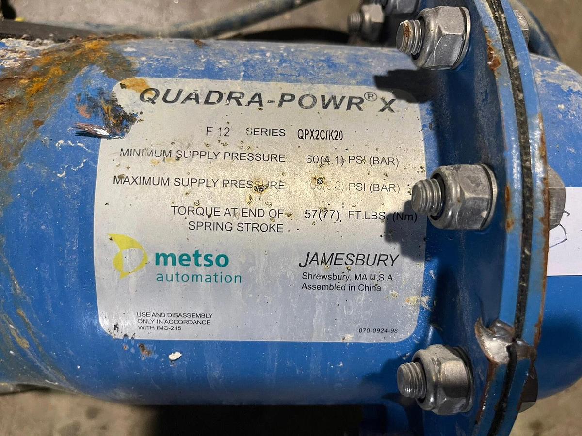 Used 3.5" JAMESBURY QUADRA-POWR X METSO QPX2C/K20 100PSI V-BALL VALVE NELES S-54 W-26