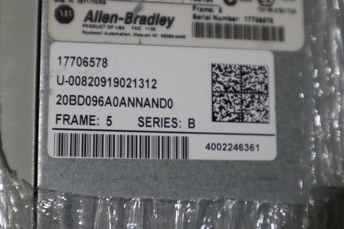 NEW Allen Bradley 20BD096A0ANNAND0 /B AC DRIVE POWERFLEX 700 STOCK S-597