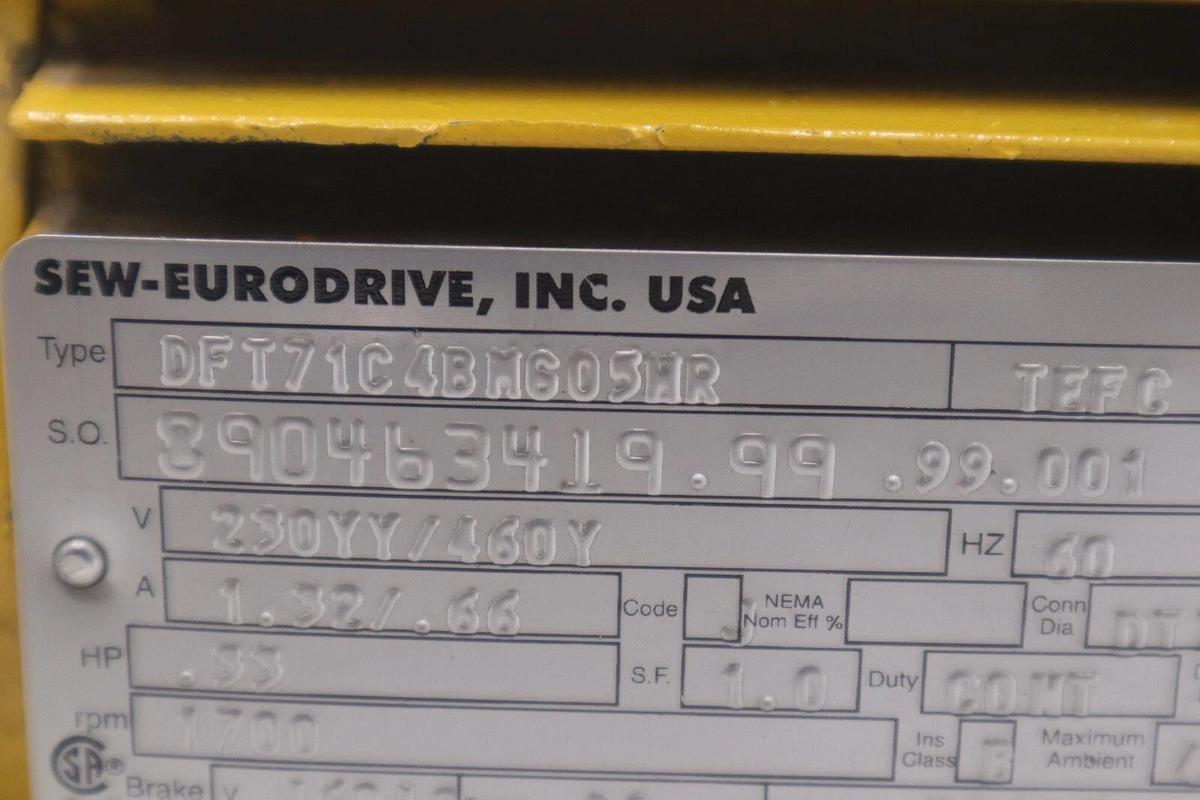 Used SEW EURODRIVE DFT17C4BM605HR MOTOR #M-41