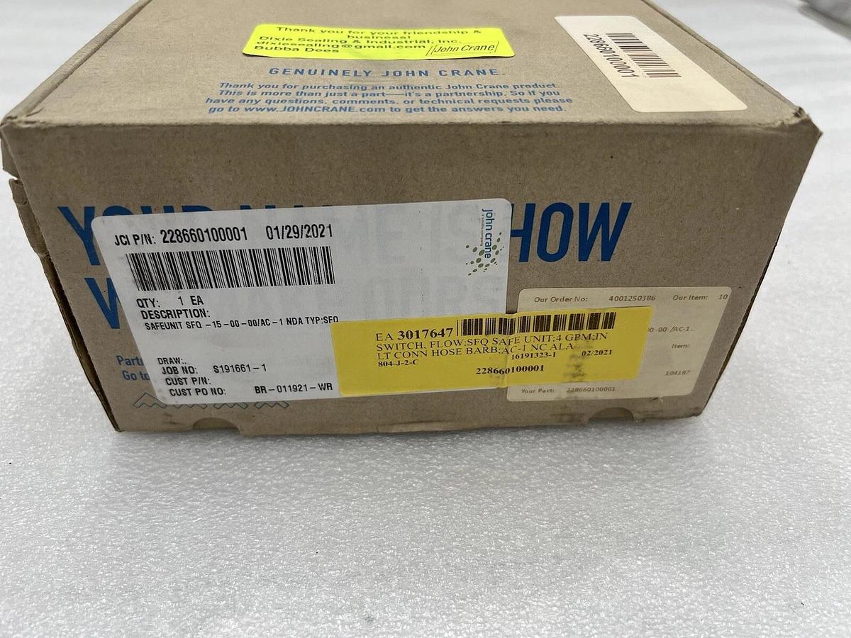 Used John Crane SFP-15-00 Safeunit Water Flow & Pressure Control Monitoring STK 3376
