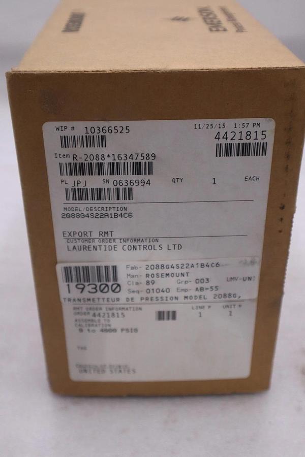 Used ROSEMOUNT 2088G4S22A1B4C6 10.5-36VDC 4000PSI - STOCK GF880