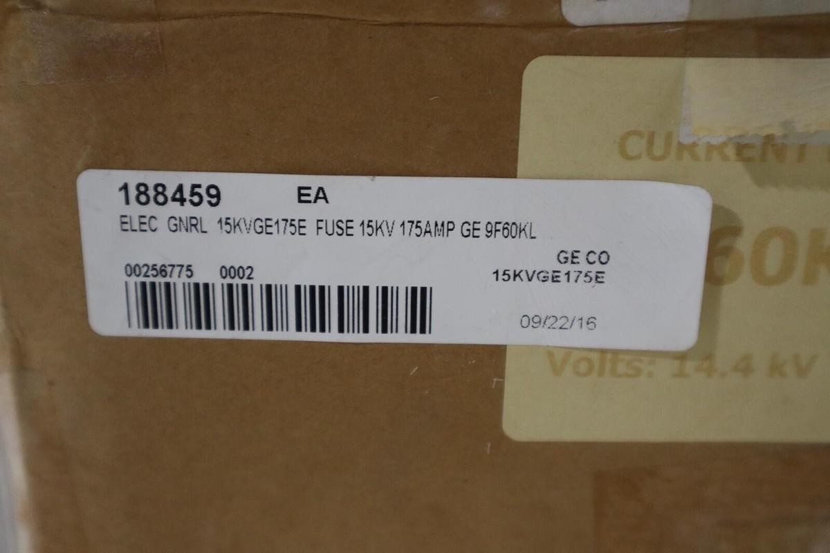 GENERAL ELECTRIC 9F60KLH175 CURRENT LIMITING FUSE NEW IN BOX STOCK G167