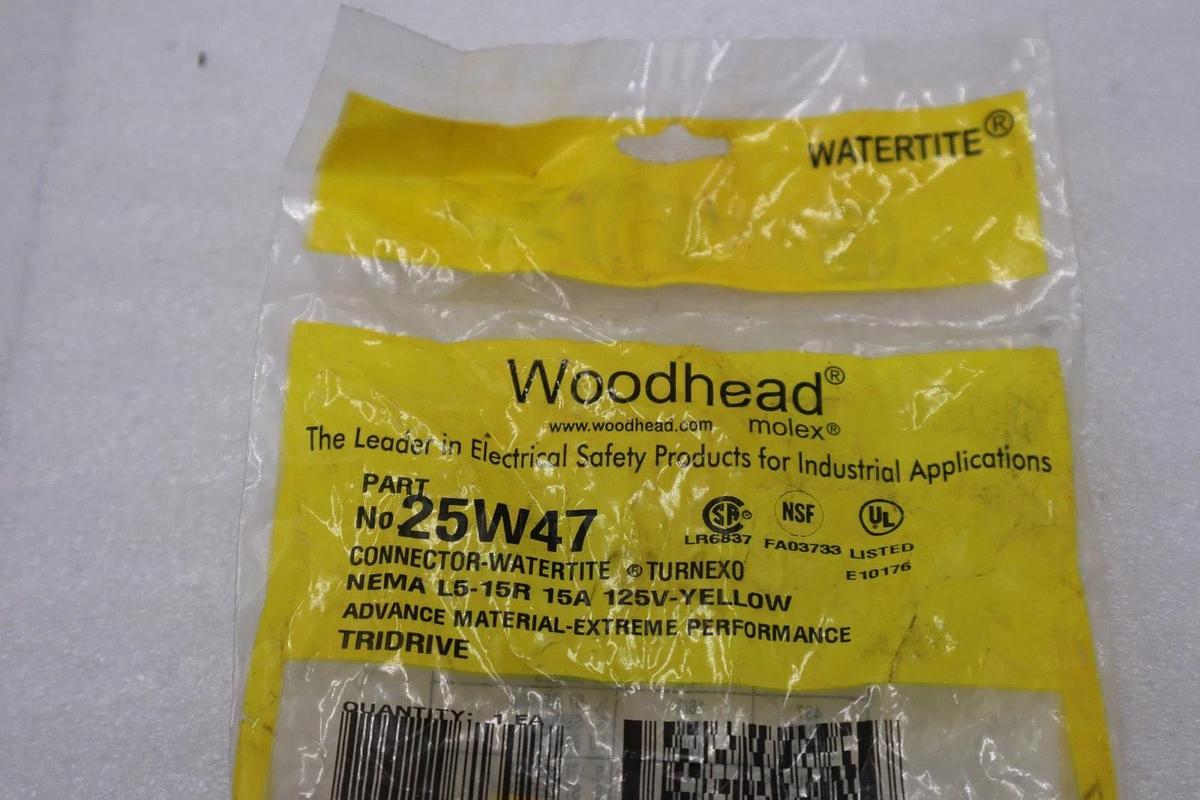 LOT OF 2 - WoodHead 25W47 Nema L5-15R 15A Watertite Connector - STOCK K773CC