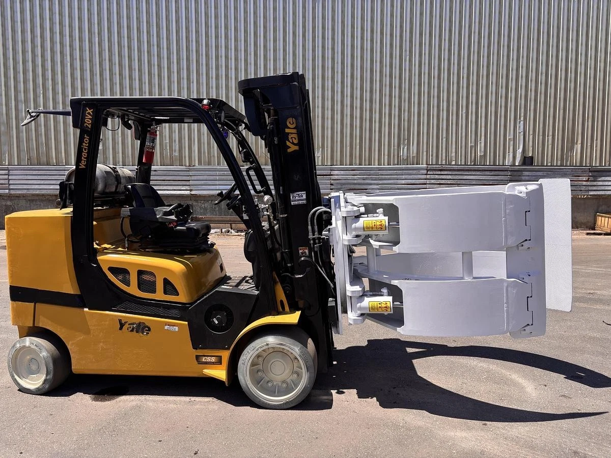 Used 12,000 POUND YALE GLC120VX FORKLIFT TRUCK WITH 84" CASCADE PAPER CLAMP