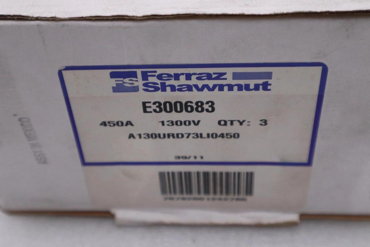 Used BOX OF THREE NEW IN BOX FERRAZ SHAWMUT MERSEN E300683 FUSES STOCK GF-298A