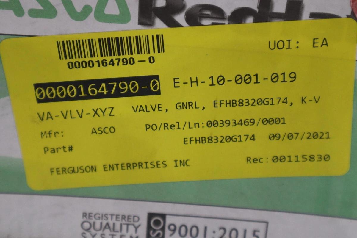 ASCO 8320G174 solenoid valve, 1/4", NEW WITH BOX STOCK G563