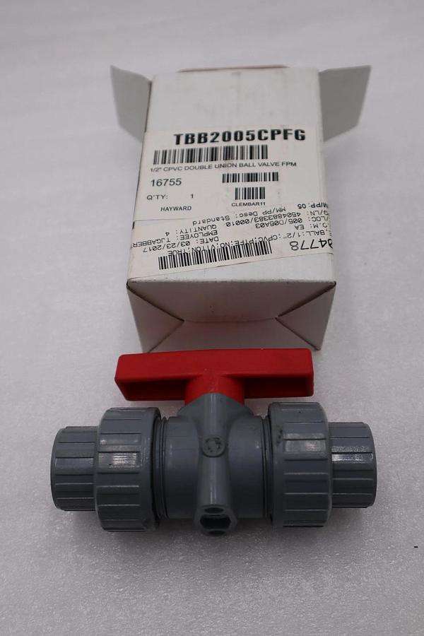 HAYWARD TBB2005CPFG 1/2" CPVC True Union Ball Valve Socket/Threaded STK H876A
