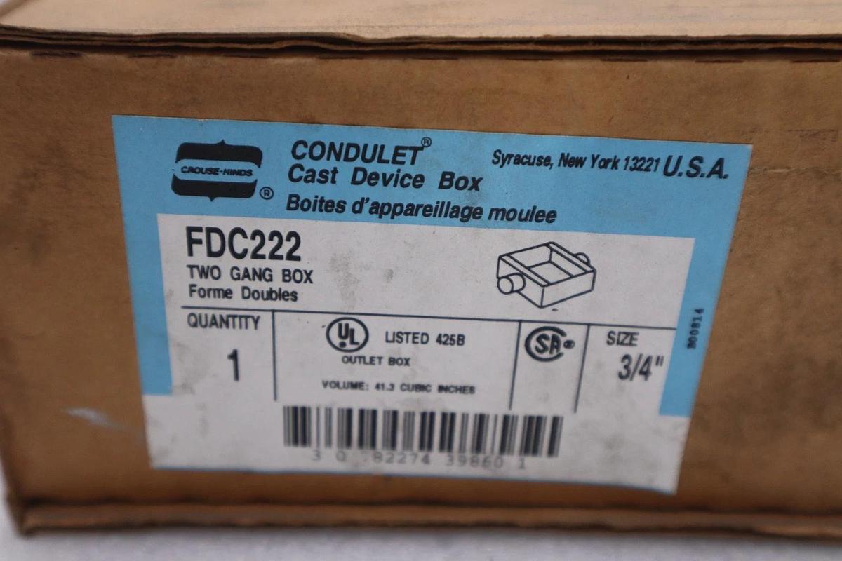 Used NIB - Crouse Hinds - FDC222 - Eaton Crouse-Hinds Series Condulet - STOCK 5643CC