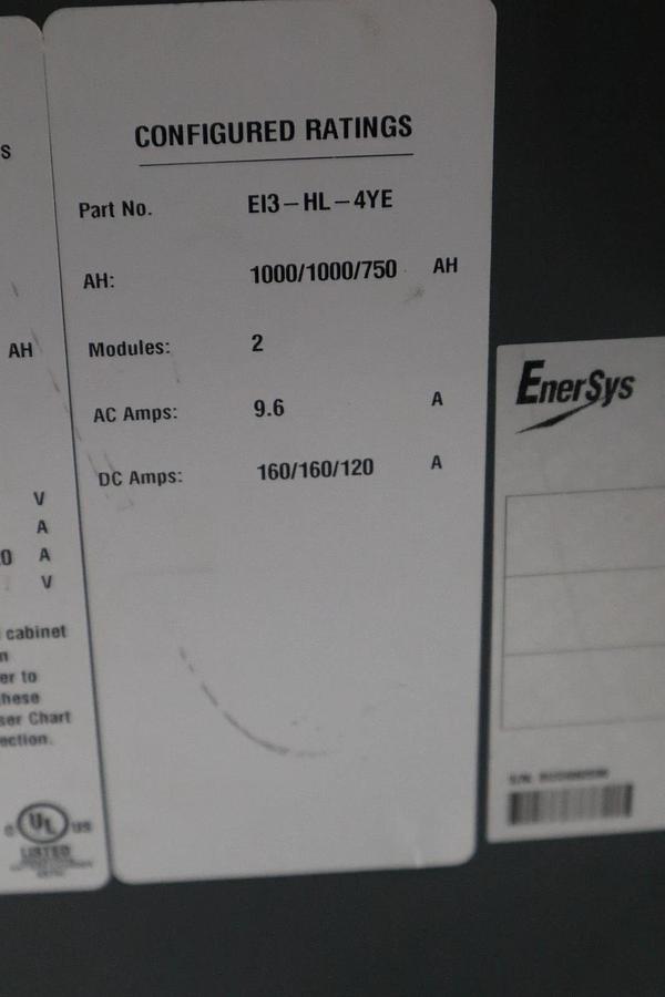 Used ENERSYS EI3-HL-4Y ENFORCER IMPAQ FORKLIFT BATTERY CHARGER 480V 3PH 50/60HZ