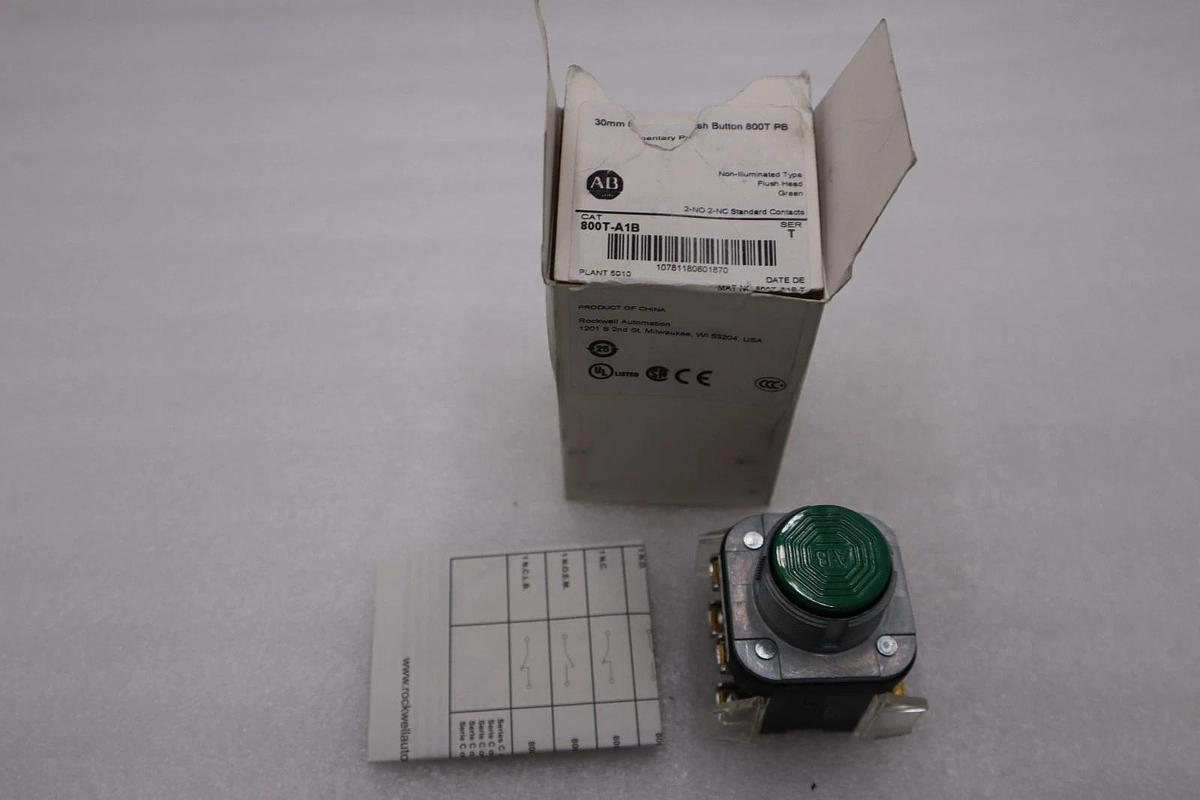 NEW IN BOX Allen Bradley 800T-A1B Green Push Button STOCK H863A