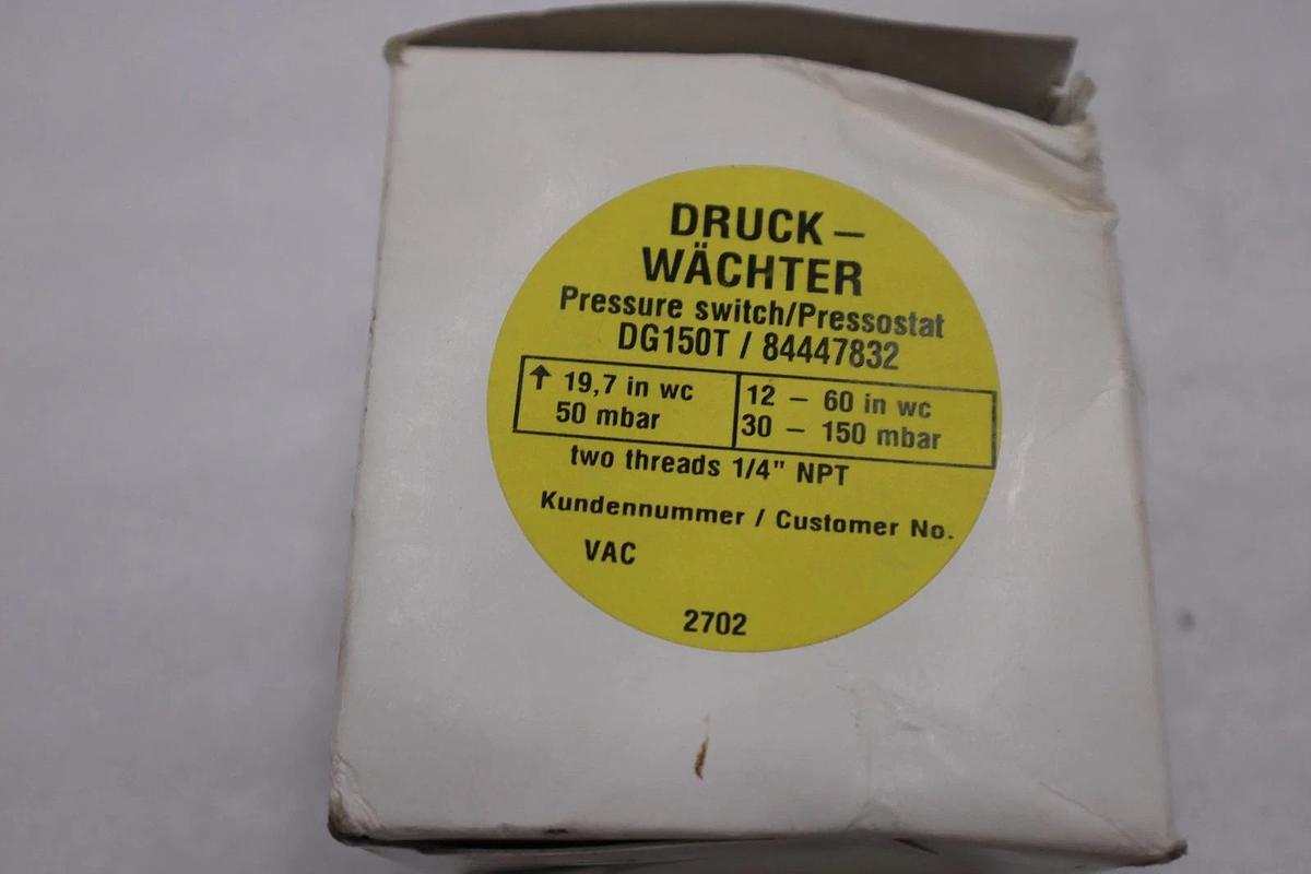 Used NEW Krom Schroder DG150T Gas Druckwachter Pressure Switch  STOCK H1031A