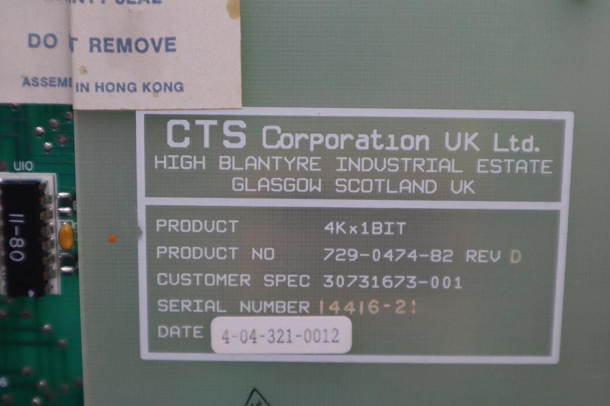 Used NEW CTS CORPORATION 729-0474-82 CIRCUT BOARD STOCK G594