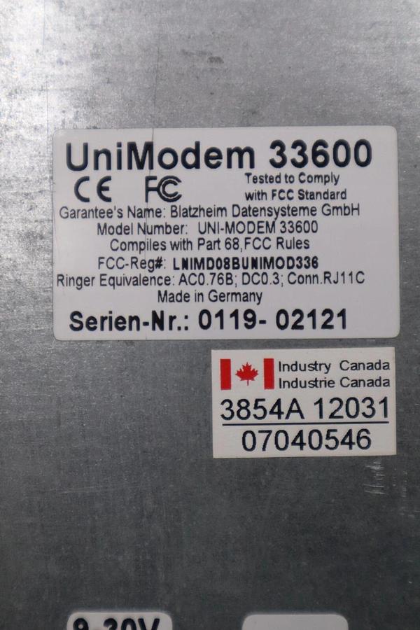 Used Unimodem   UNI-MODEM 33600 STOCK K-683-C