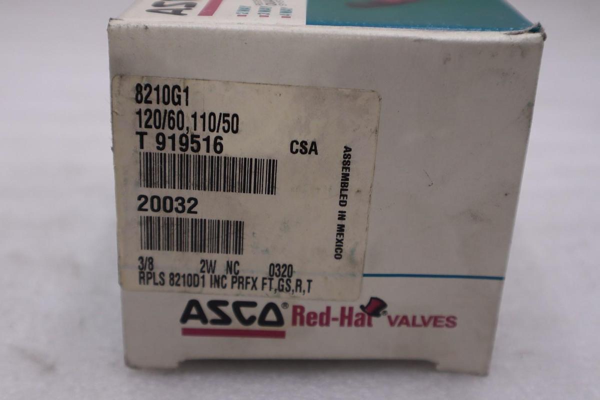 ASCO 8210G1 110/120V 5-200PSI 3/8" - NEW IN BOX - STOCK GF649A
