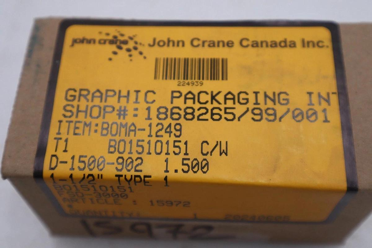 Used JOHN CRANE FSD-3000 D-1500-902 1-1/2" TYPE 1 - NEW IN BOX - STOCK GF481A