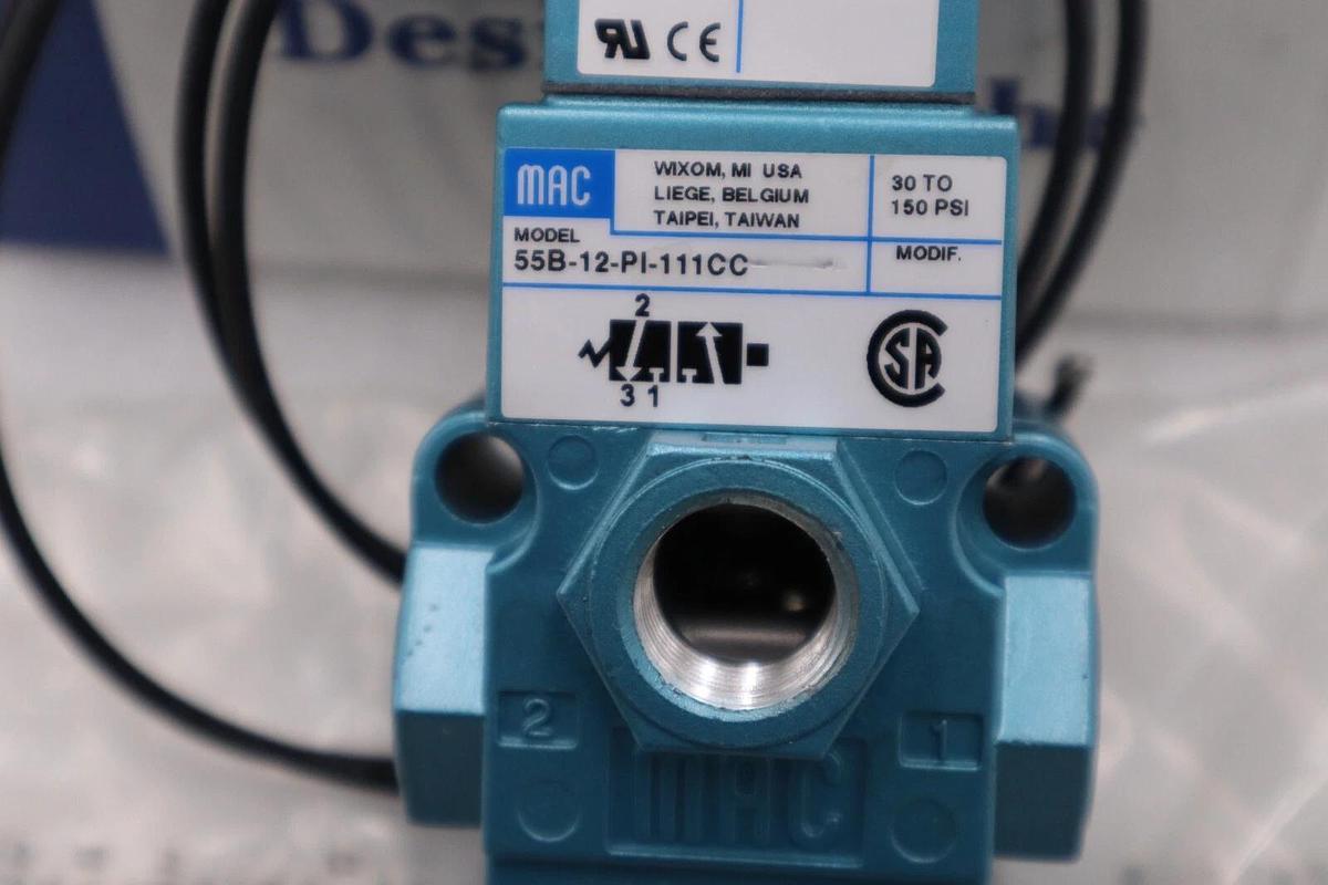 Used NEW MAC 55B-12-PI-111CC 110/120V 30-150PSI NSMP STOCK H702A