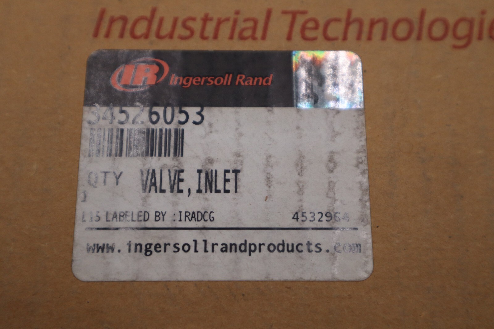 Used NEW OPEN BOX INGERSOLL RAND  34526053 INLET VALVE STOCK 4907-A