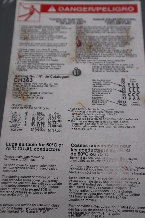 Used SCHNEIDER ELECTRIC CH363 / CH363 - NEW NO BOX - STOCK SGF133