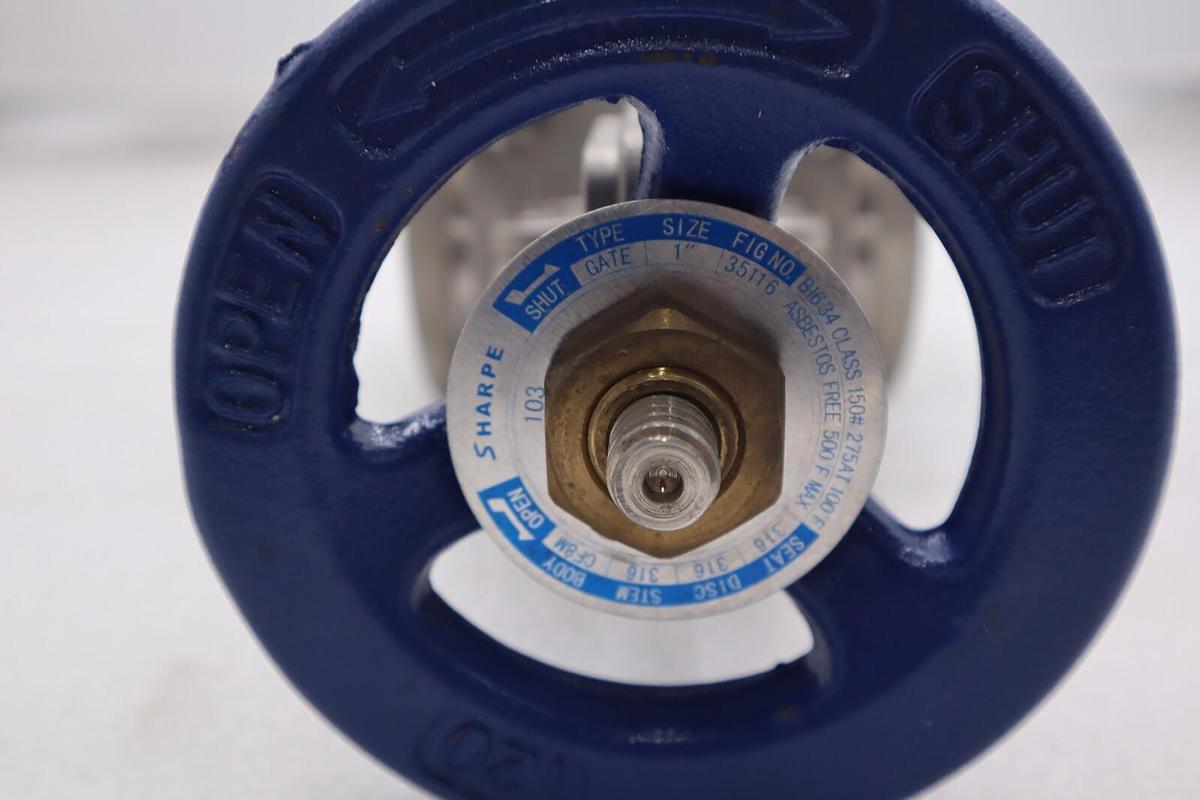 Used SHARPE 35116 1” 150 CF8M GATE VALVE STOCK 1998