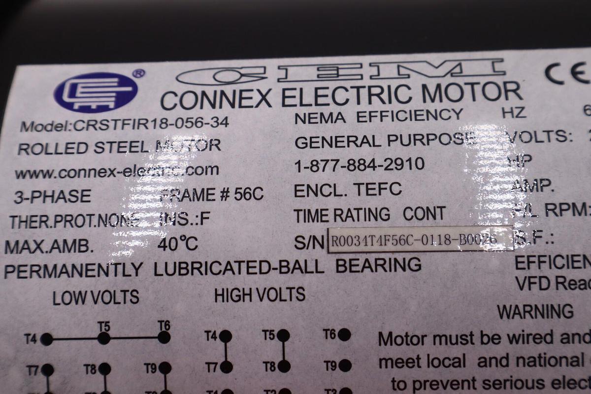 Used CONNEX ELECTRIC crstfir18-056-34 / crstfir18-056-34 (NEW) Stock 613-A