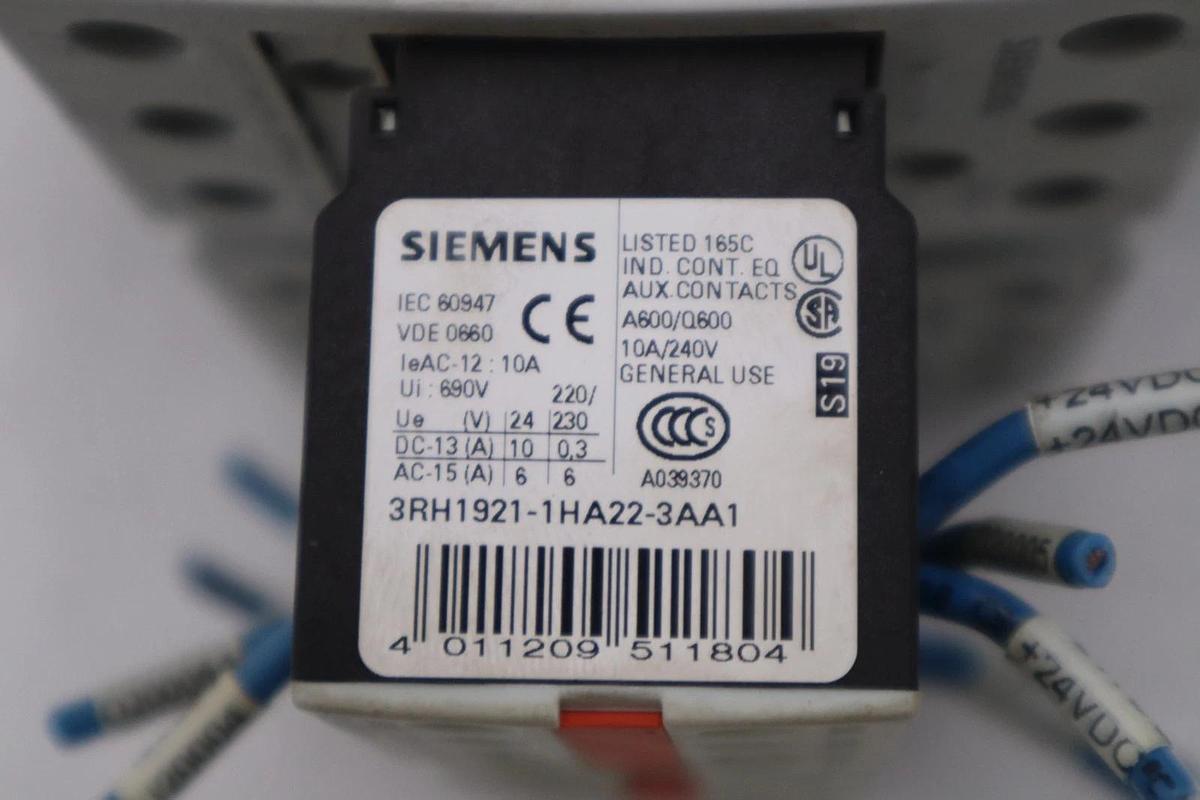 Used LOT OF 2 Siemens 3RH1921-1HA22-3AA1 Auxillary Contact Block STOCK H1850