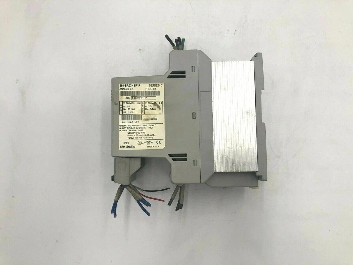 Used ALLEN BRADLEY 160-BA03NSF1P1 160BA03NSF1P1 SER C 0.75KW/1HP FRN 7.03 STOCK 1157