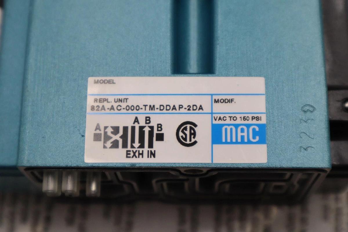 Used NEW MAC VALVES INC 82A-AC-000-TM-DDAP-2DA SOLENOID VALVE STOCK H701A