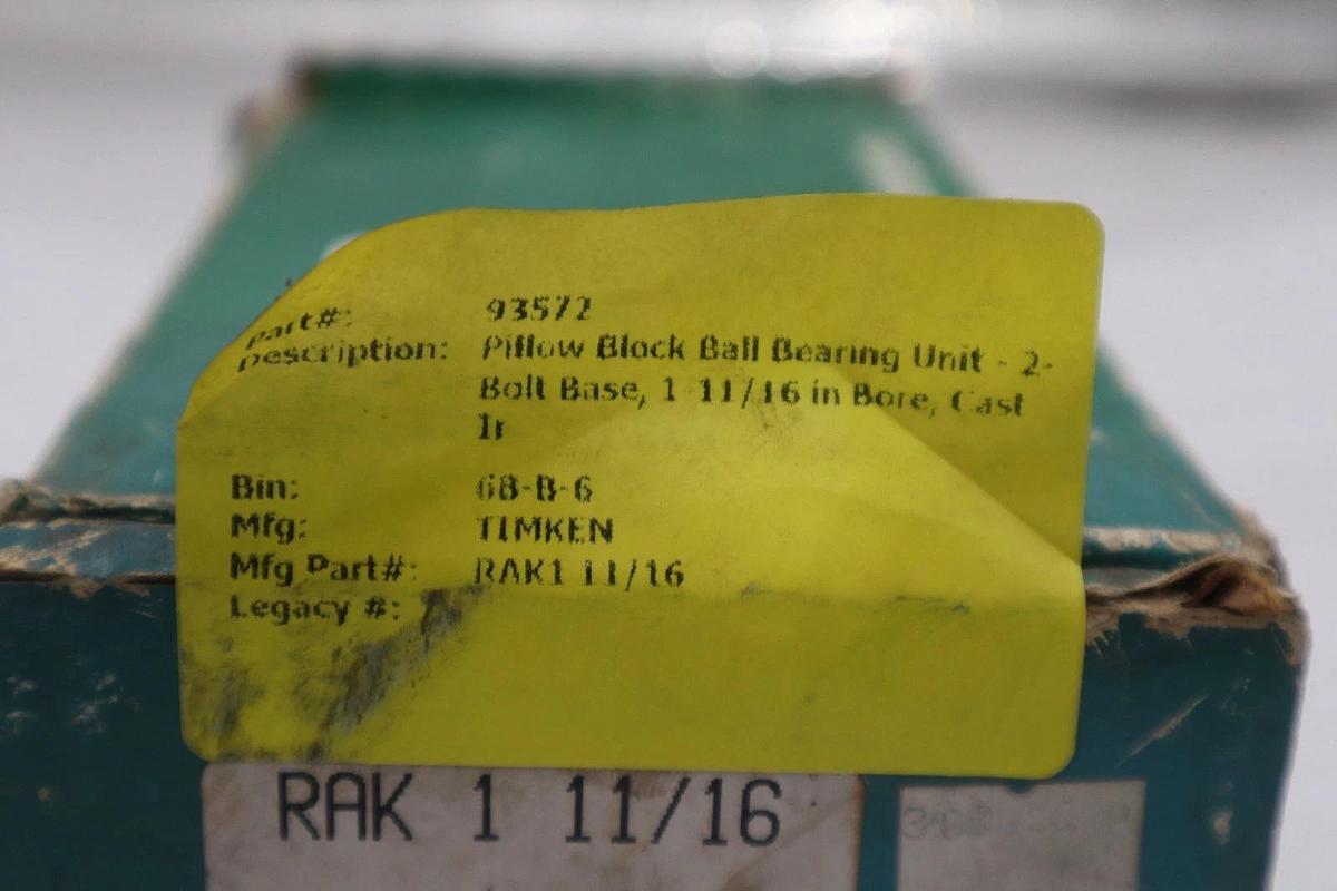 Fafnir RAK1 Pillow Block Bearing 1-11/16" New Old Stock CC111
