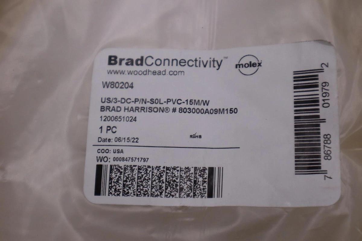 Used WOODHEAD 803000A09M150 CABLE STOCK H1535