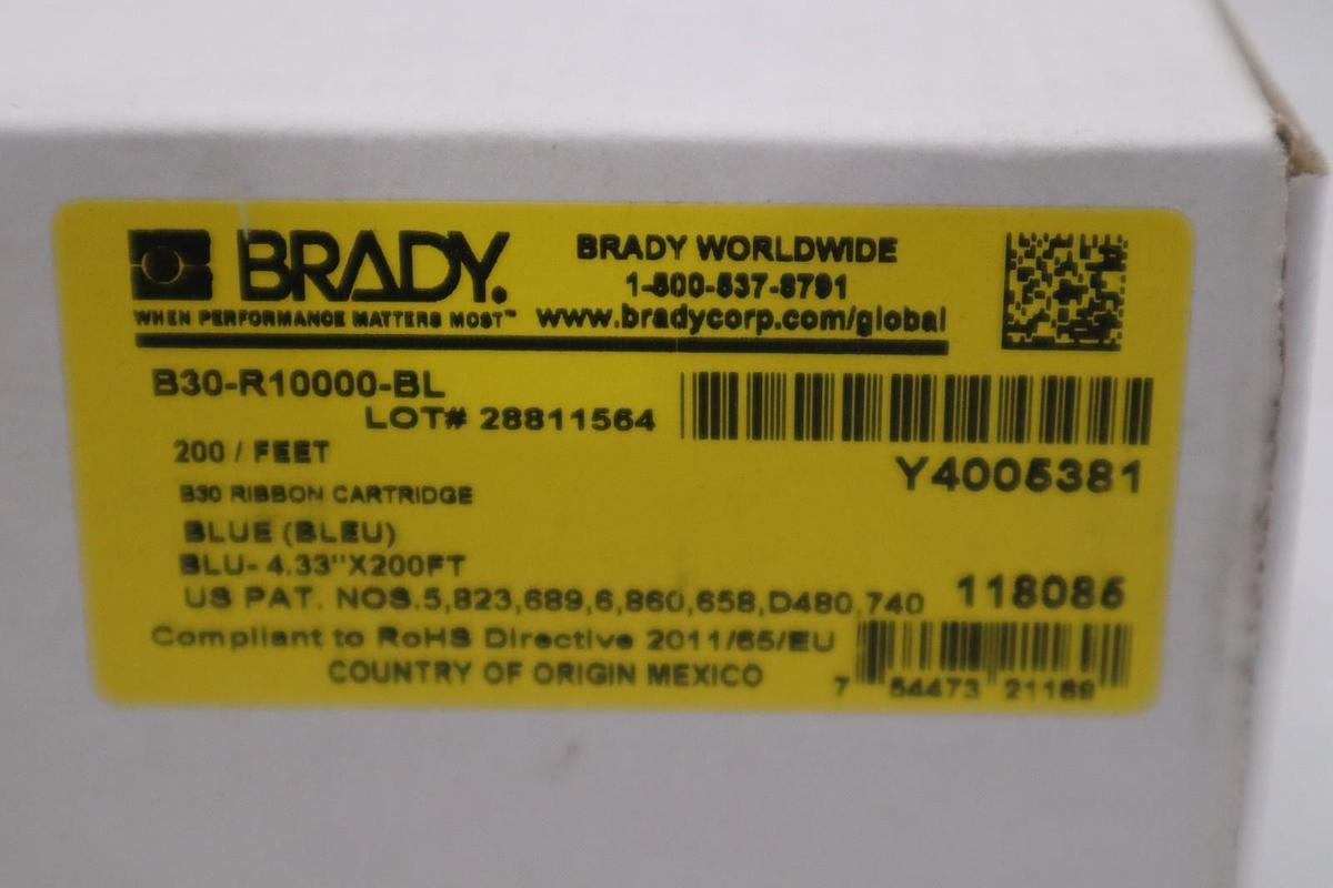 BRADY B30-R10000-BL BLUE RIBBON CARTRIDGE (200 ft) Y4005381 NEW STOCK GF-1226