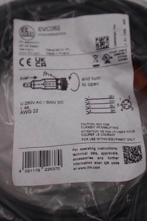 Used NEW IFM EFECTOR EVC082 ADOGH040MSS0015H04 NSMP STOCK H1049