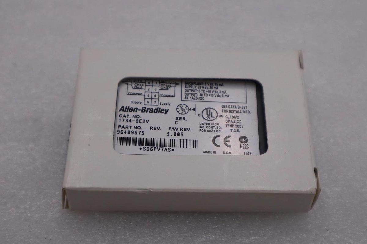 Allen Bradley 1734-0E2V OUTPUT MODULE POINT I/O ANALOG STOCK H1201A