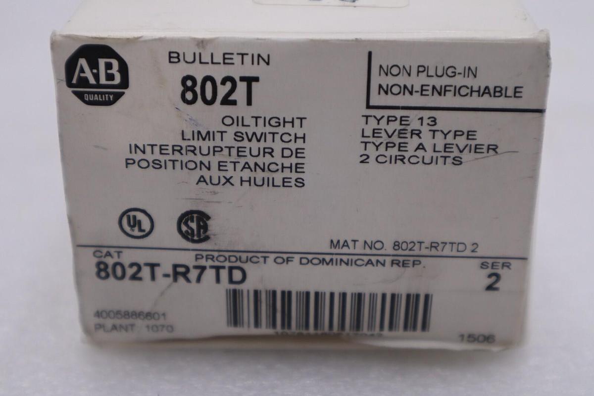 ALLEN BRADLEY 802T-R7TD SER. 2 120VAC 3A NEW WITH BOX STOCK G616A