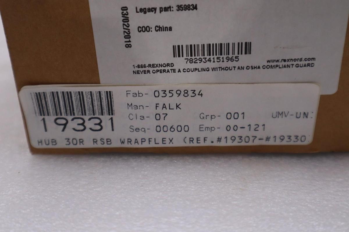 REXNORD 10042388 359834 30R HUB RSB - NEW IN BOX - STOCK GF446A