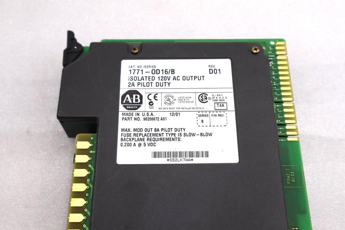 Used ALLEN BRADLEY 1771-0D16 SER B ISOLATED 120V AC OUTPUT #L-519