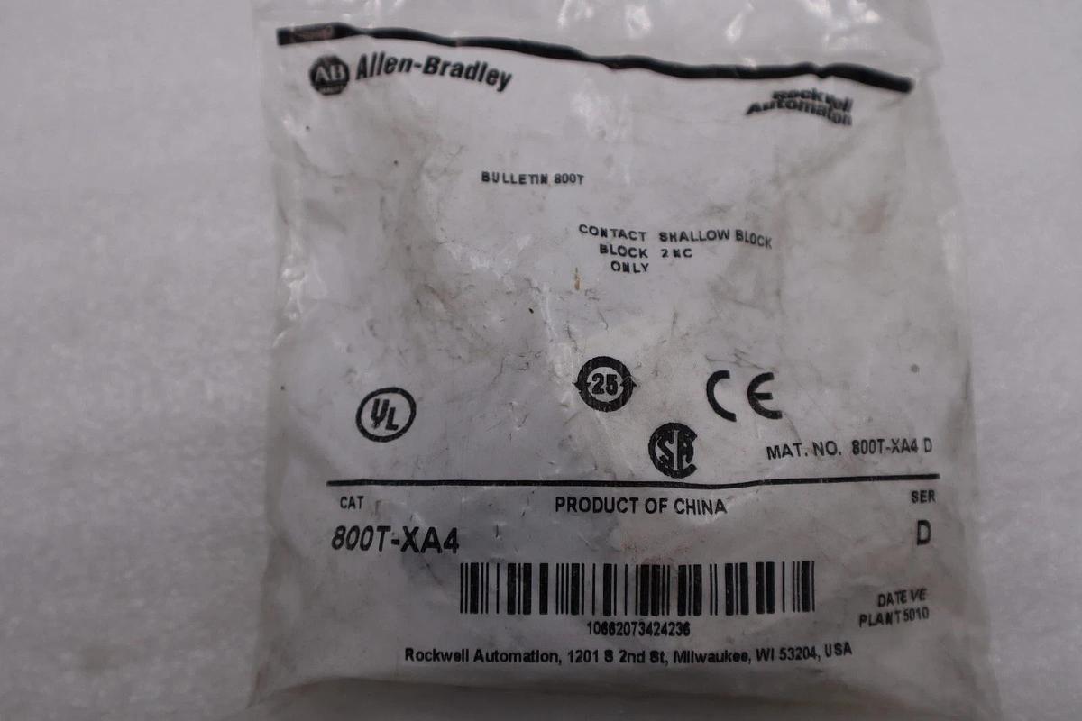 Used NEW AB Allen Bradley 800T-XA4 Contact Block Shallow Block STOCK H1533A