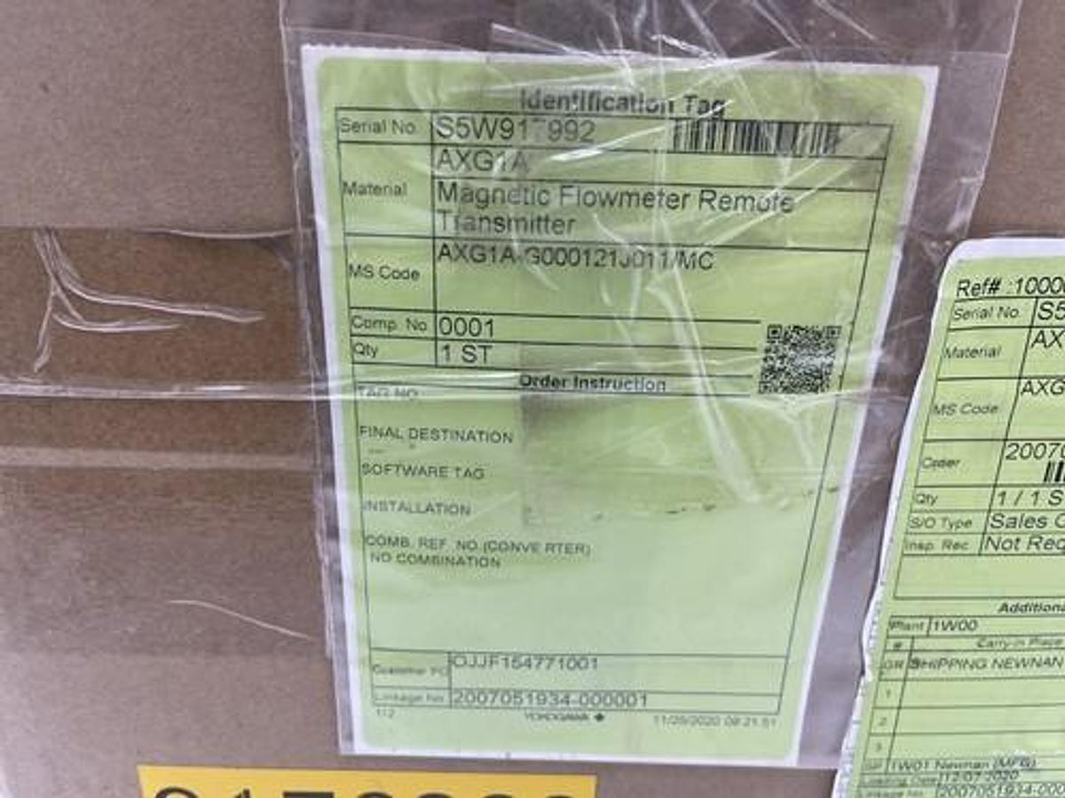 NEW YOKOGAWA ADMAG AXG MAGNETIC FLOWMETER AXG1A / AXG1A-G000121J011/MC STK 3401