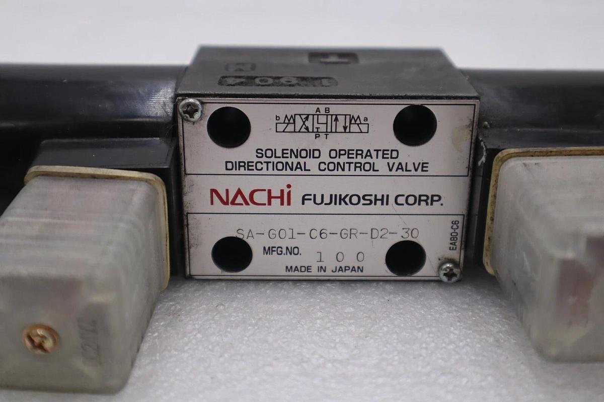 Used NACHI SA-G01-C6-GR-D2-30 SOLENOID OPERATED CONTROL VALVE STOCK #K-1896