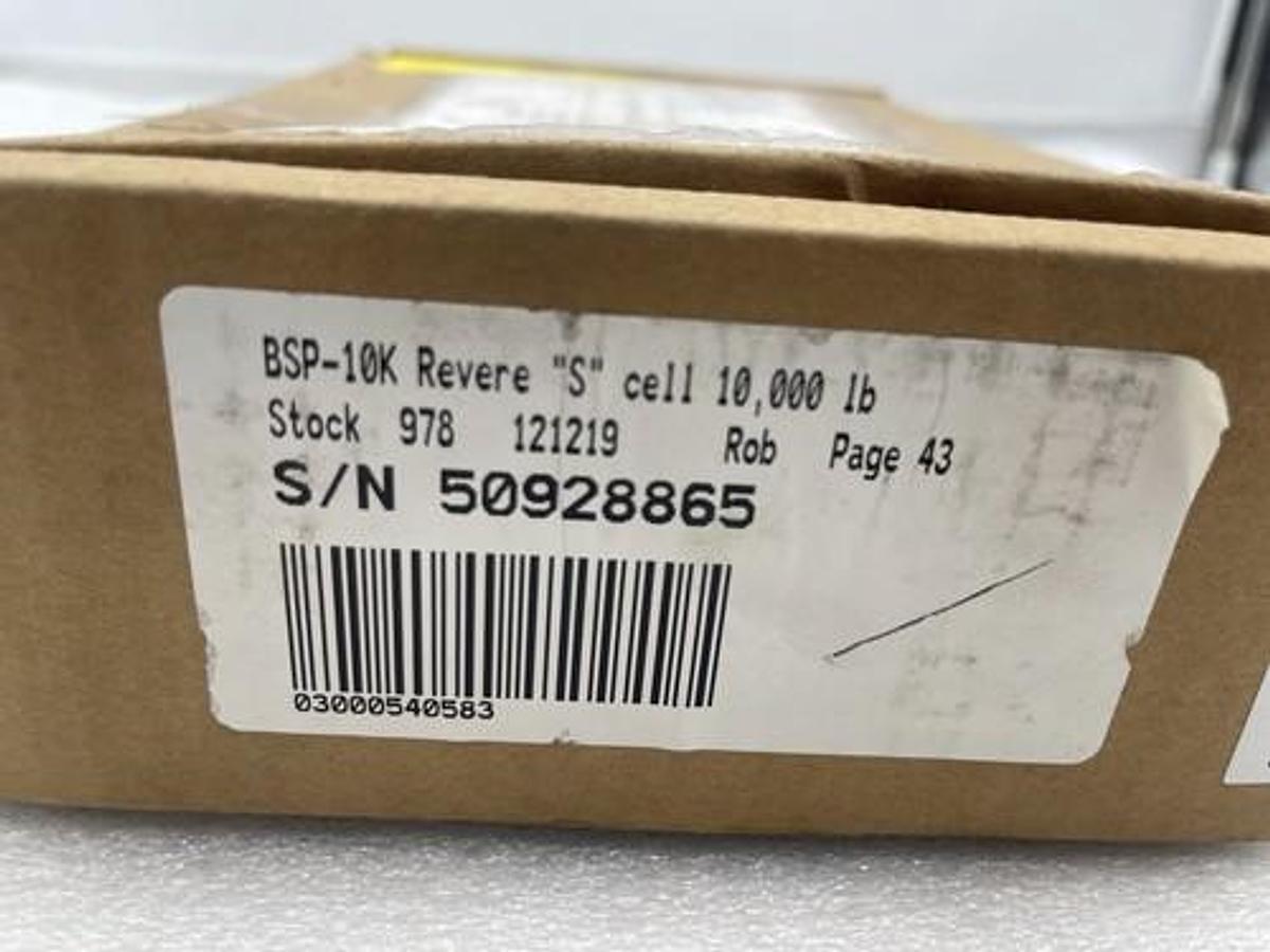 New Vishay BSP-100-B10-30P5 Revere Transducer Load Cell 10,000 Pounds Stock 3838