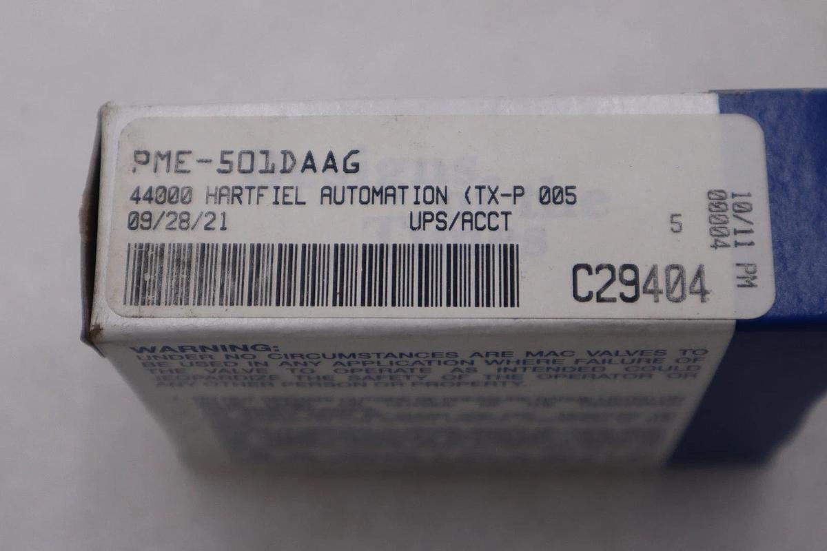 Used MAC PME-501DAAG Solenoid Valve STOCK H1042A